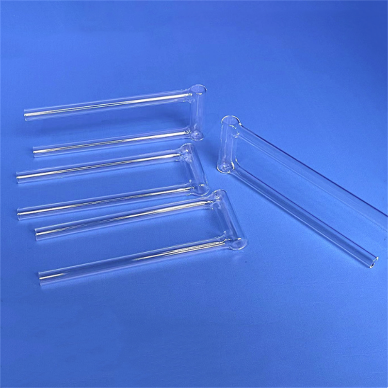 Transparent U Shape Quartz Test Tube Fused Glass Clear Sampling Tube For Bet Chemical Analysis