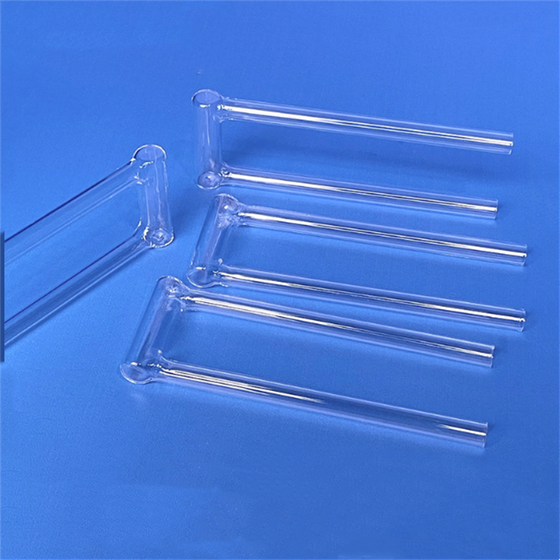 Transparent U Shape Quartz Test Tube Fused Glass Clear Sampling Tube For Bet Chemical Analysis