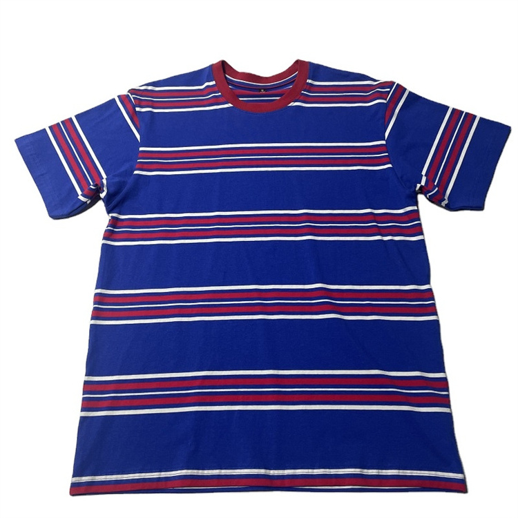 OEM high quality men's tshirts chinese clothing manufacturers striped t shirt classic Stripe round neck striped t-shirts