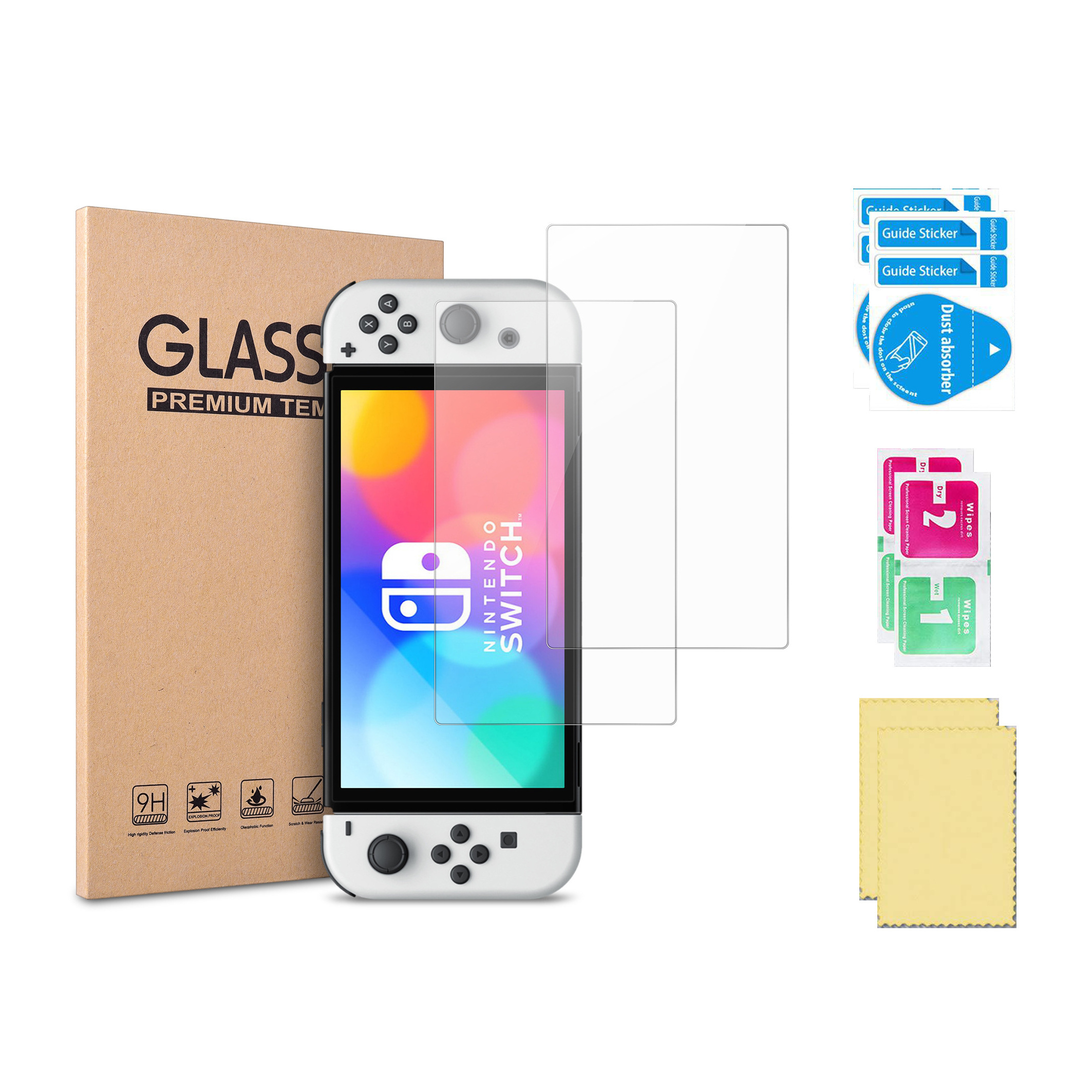 1 2 3 pieces pack Anti Scratch Transparent HD Clear 9H anti glare tempered glass screen protector for Nintendo Switch OLED Lite