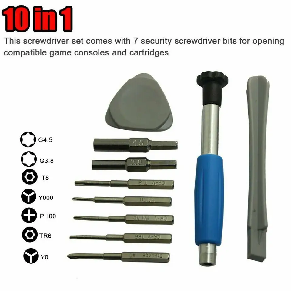 10 In 1 Disassemble Screwdriver Set Repair Tool Kit for Nintendo Switch 3DS Wii Wii U NES SNES DS Lite GBA Gamecube