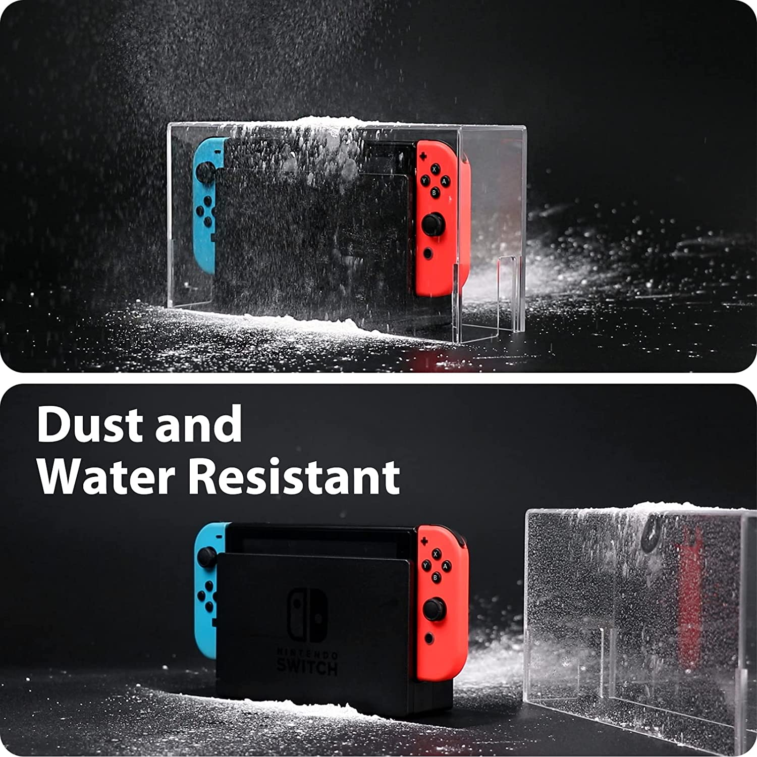 Transparent Dust Cover Waterproof Clear Acrylic Cover Sleeve Display Box For Nintendo Switch/Switch Oled Console and Dock