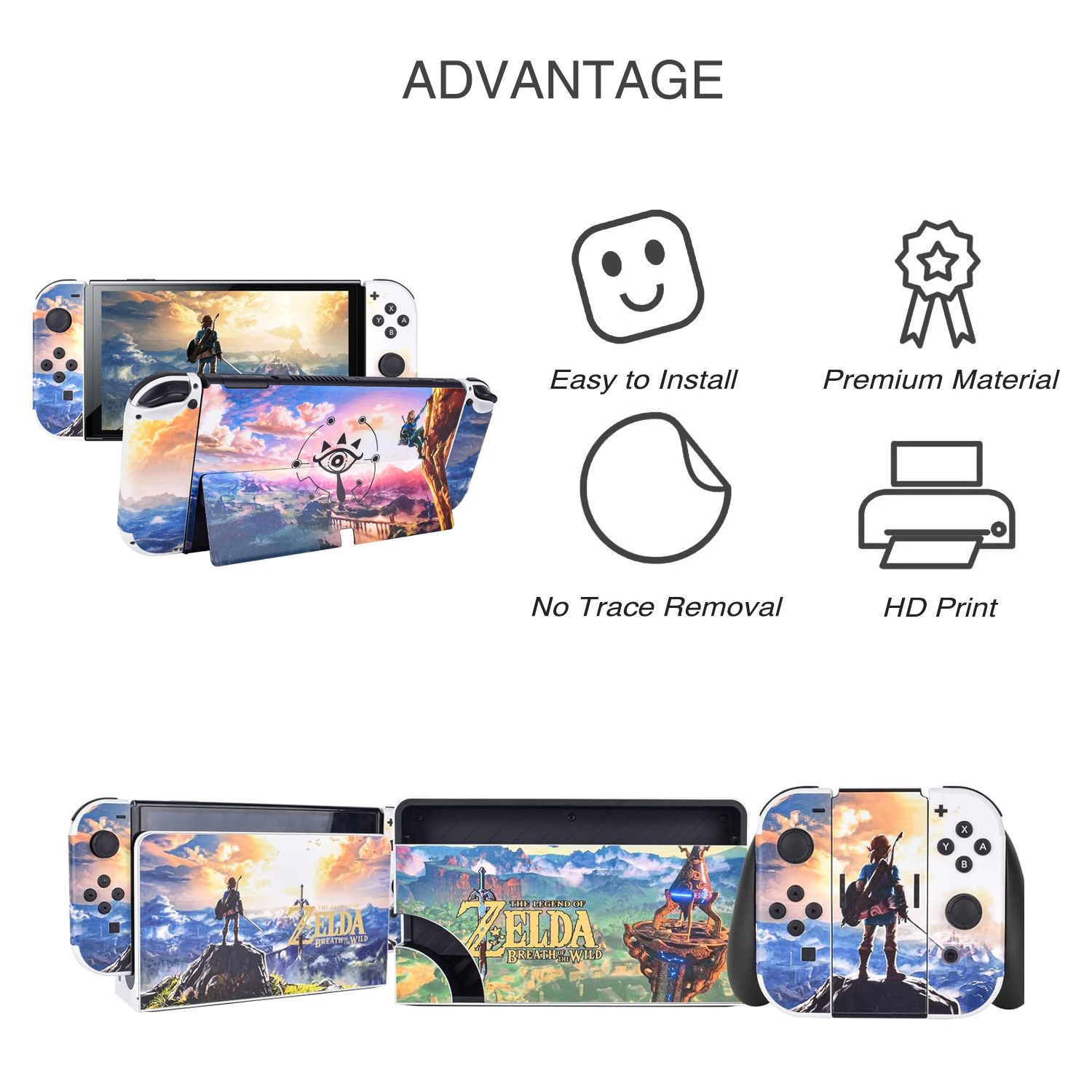 Custom design Vinyl Decal full Wrap Protection Cover sticker Skin For Nintendo Switch OLED game Console Dock joy con accessories