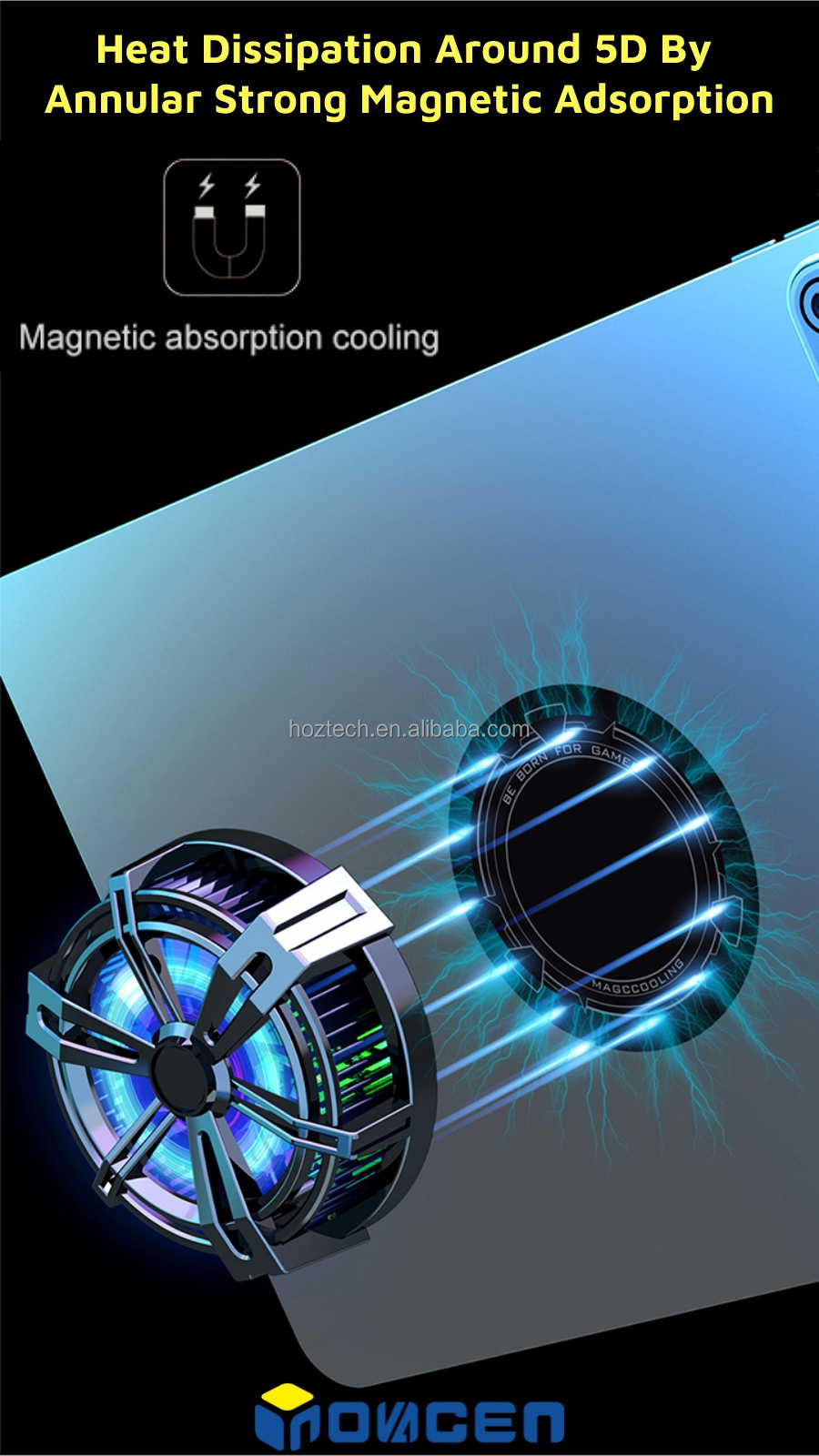 China Factory Sale Magnetic Phone Cooler Tablet Radiator no need adhesive removable