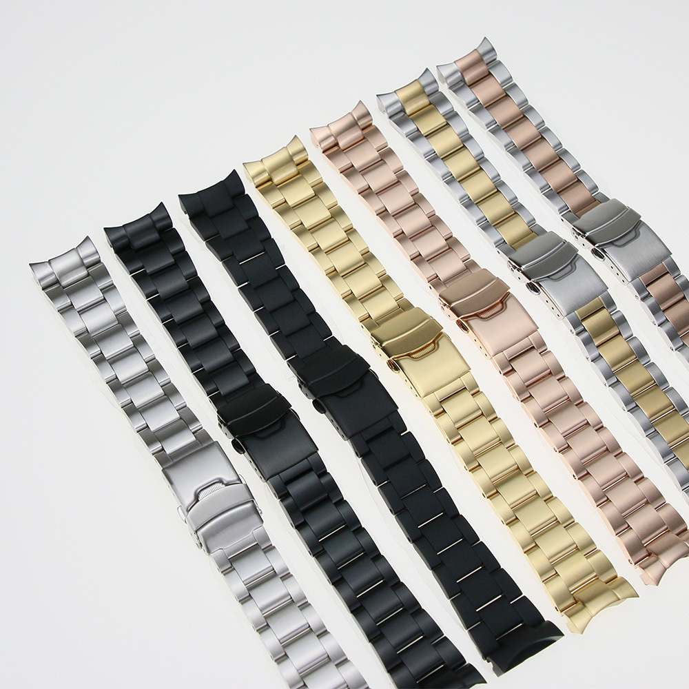 Fast Delivery 22mm Watch Band Two Tone  Color 316L Stainless Steel 3 Links Solid SKX007  Watch Bracelet Band