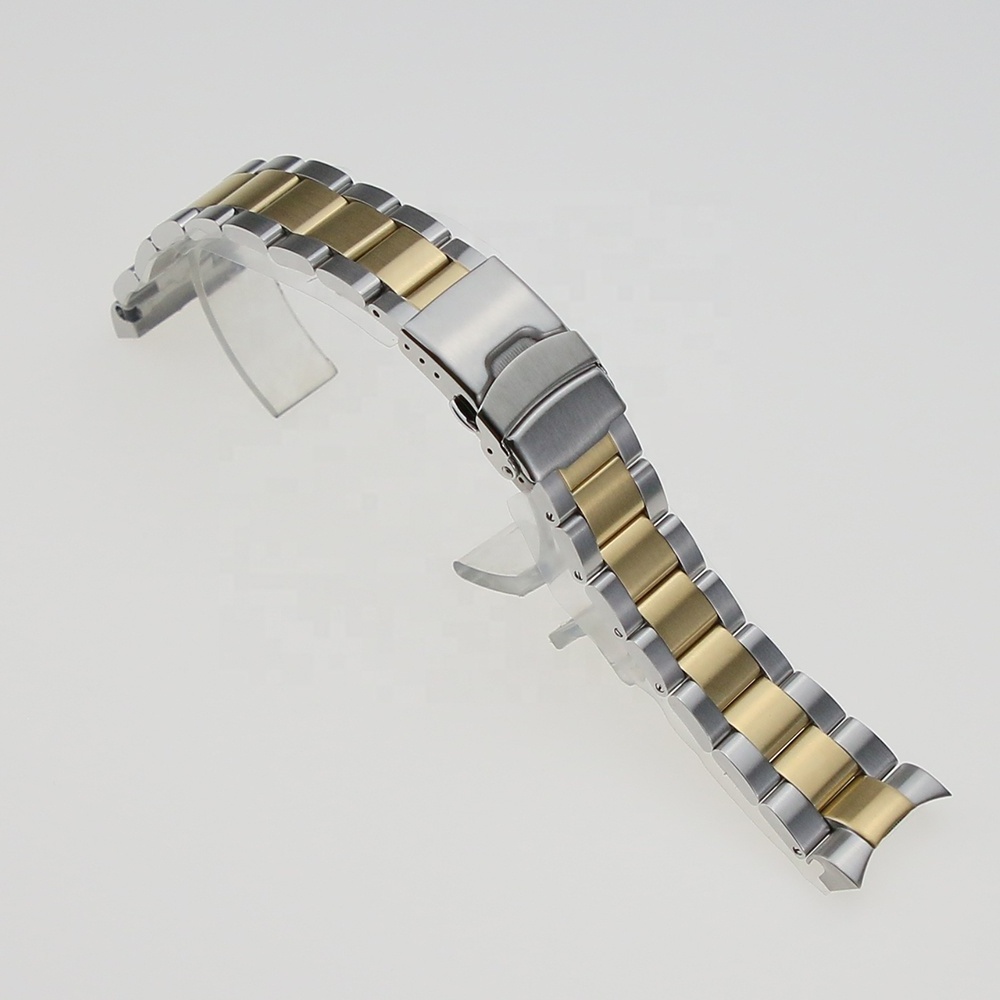 Fast Delivery 22mm Watch Band Two Tone  Color 316L Stainless Steel 3 Links Solid SKX007  Watch Bracelet Band