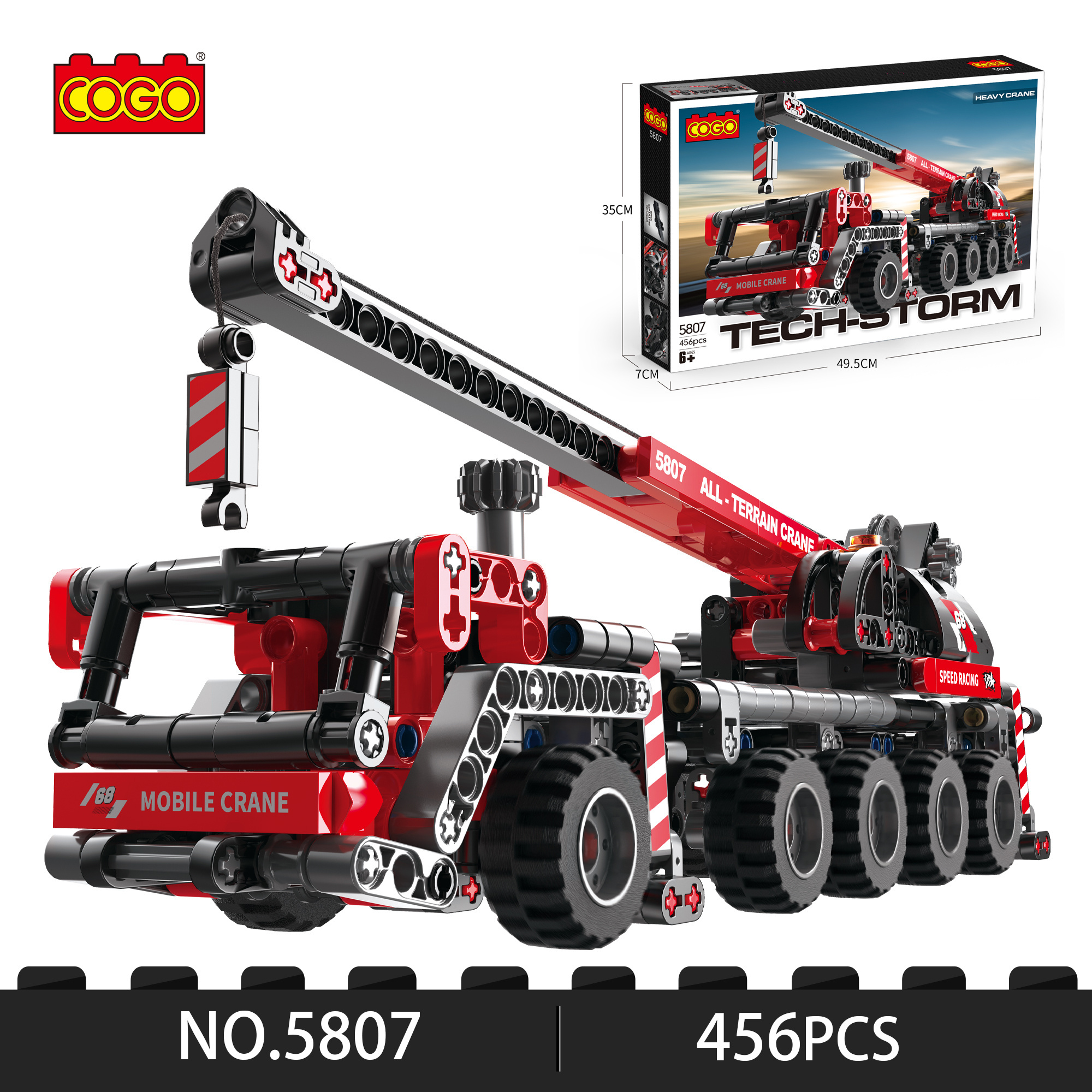 COGO 5807 Vehicles Building Block Heavy crane new toys Technology Bricks puzzles Model for blocks model building toys