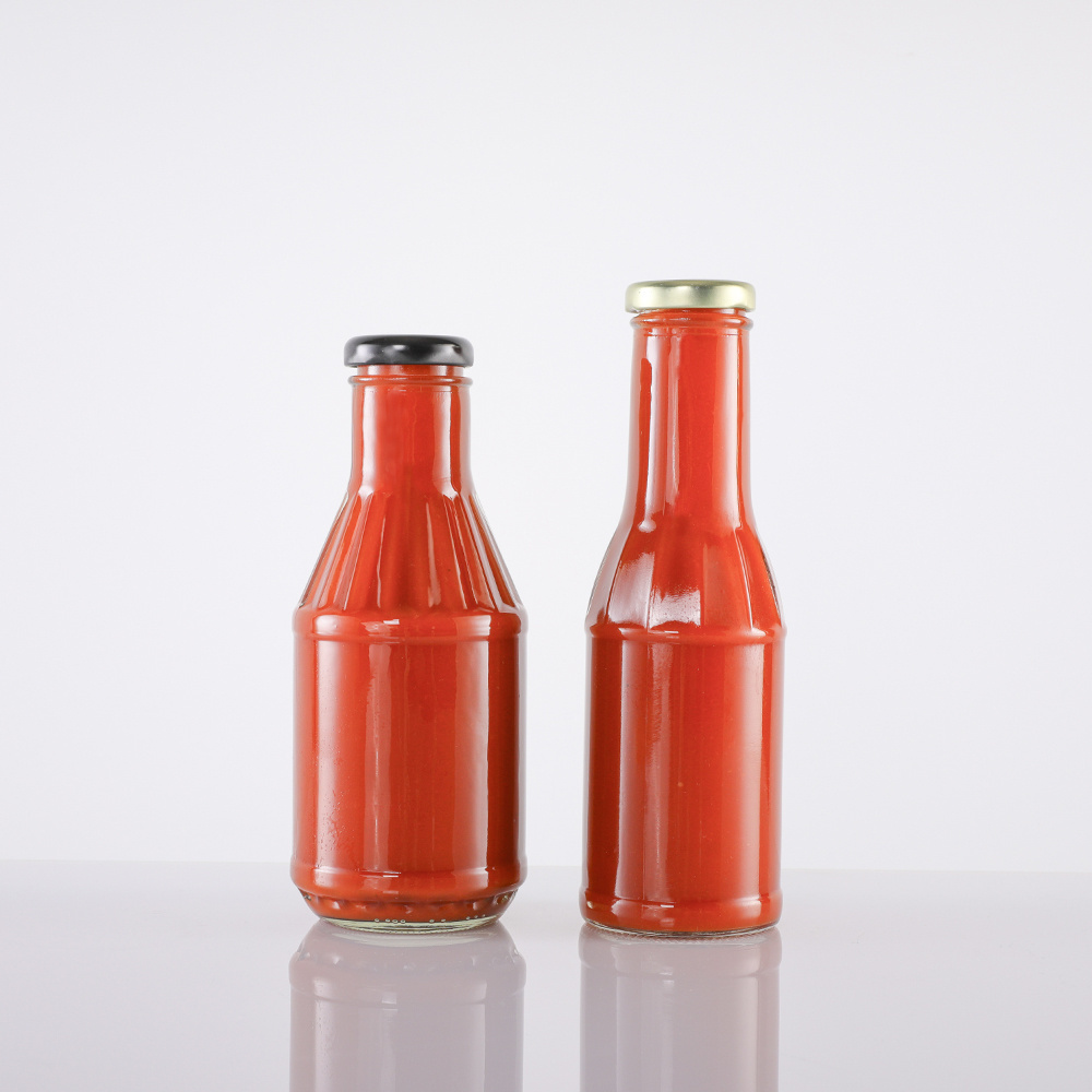 High Quality Custom Empty Salad Dressing BBQ Maple 16oz 500ml Clear Tomato Sauce Glass Bottle