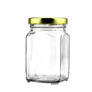 6 oz 190 ml Victorian Square Jam Canister Honey Containers Candy Jars Glass with Lids