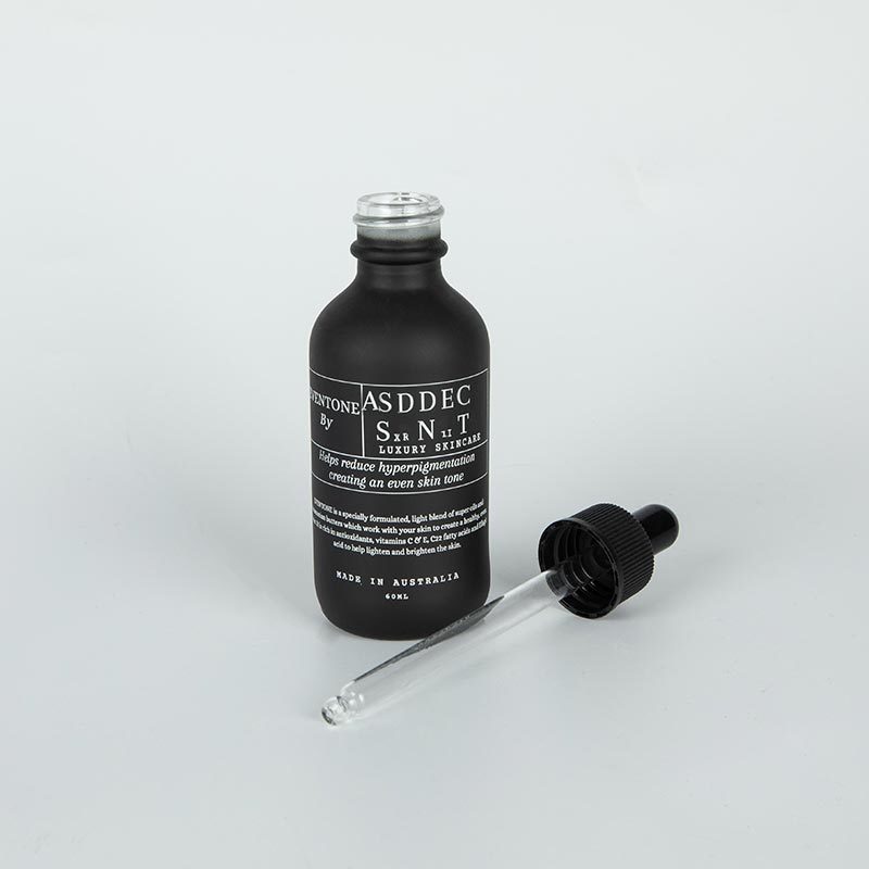 1oz 30ml Wholesale Screen Printing Logo Matte Frosted Black Amber cosmetic glass anointing oil bottle With Dropper