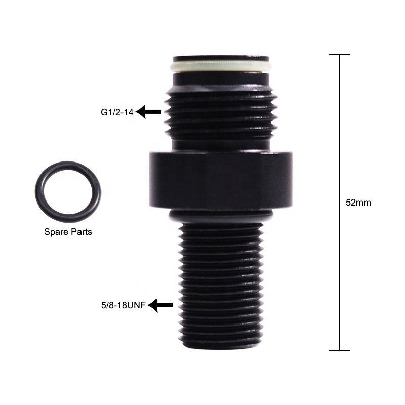 New Black High Accuracy Aluminum Alloy Without Thimble Valve Paintball Outdoors Cylinder Adapter