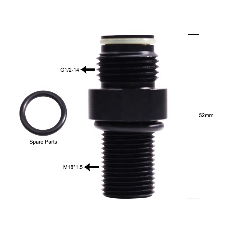 New Black High Accuracy Aluminum Alloy Without Thimble Valve Paintball Outdoors Cylinder Adapter