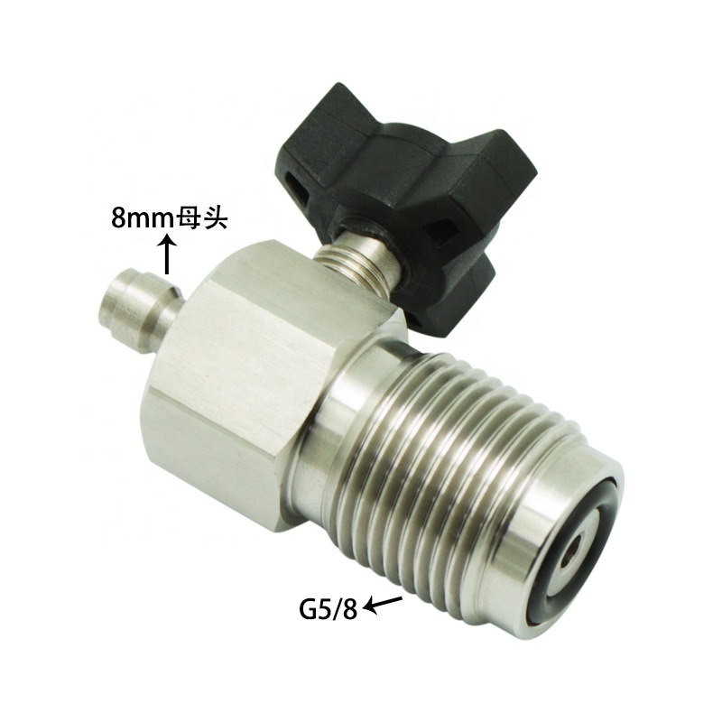 New Mini Model PCP Airgun Paintball HPA Fill Station Stainless Steel 300Bar Din Valve with Male Plug