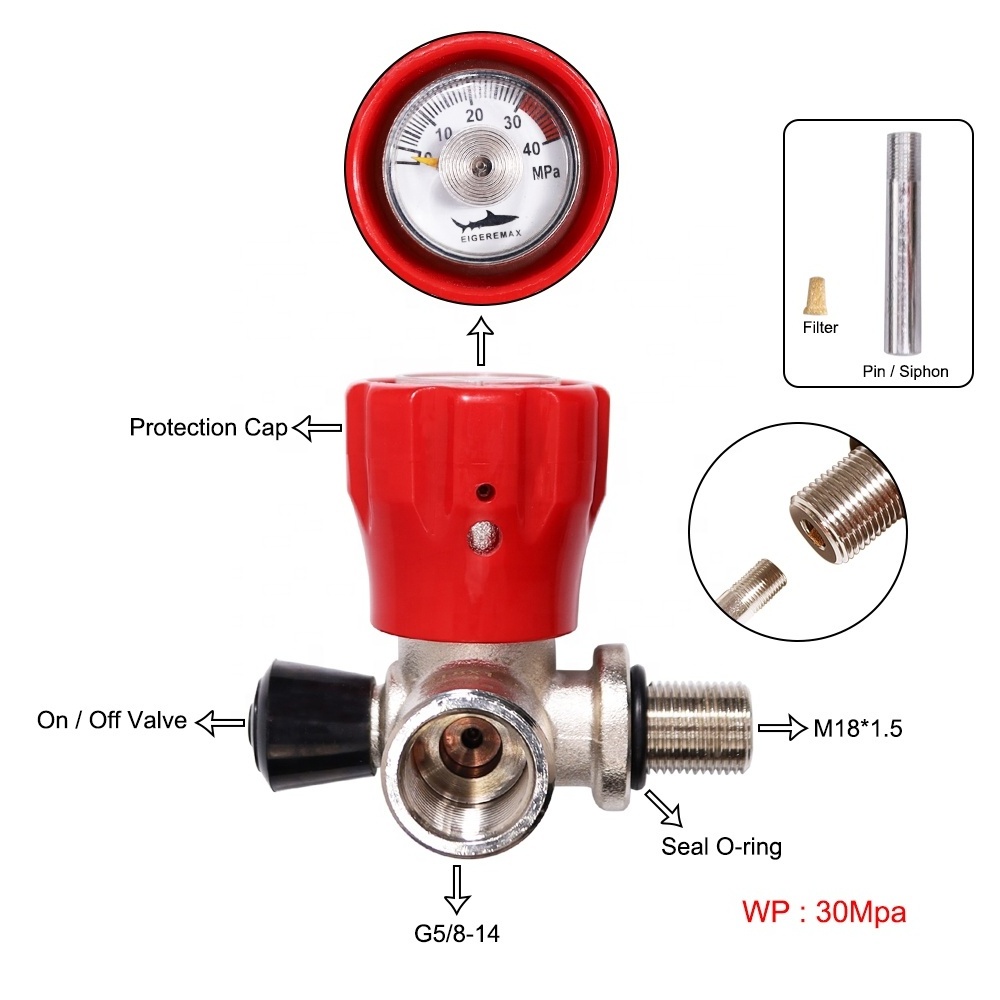 30Mpa 4500psi Filling Station Air Tank PCP Valve for Gas Transfer Refill Sets Scuba Cylinder Hunting Bottle Airgun