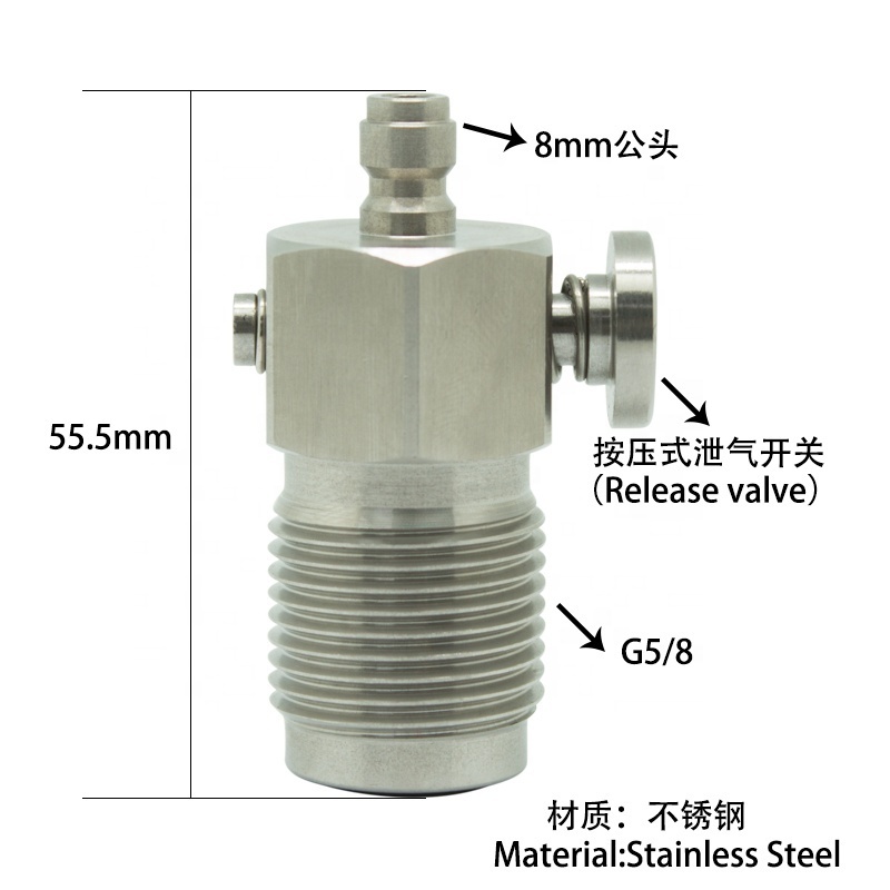 New Mini Model PCP Airgun Paintball HPA Fill Station Stainless Steel 300Bar Din Valve with Male Plug