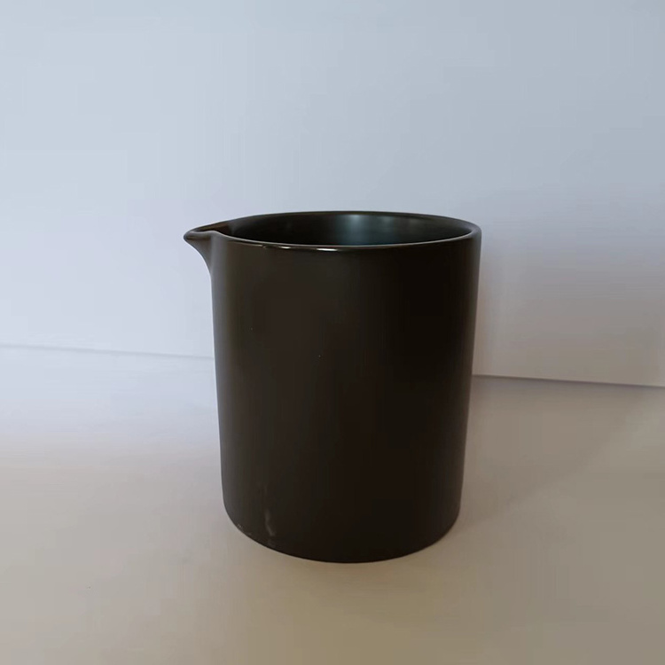 Black Cylinder Shape Ceramic Candle Jars with Spout