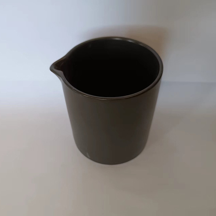 Black Cylinder Shape Ceramic Candle Jars with Spout