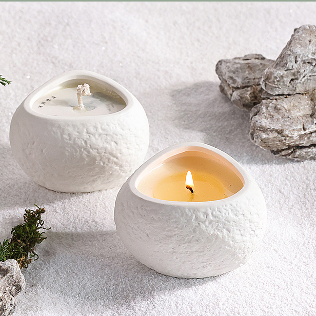 Stone Smash effect Ceramic candle jars