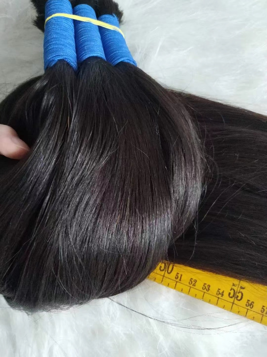 Blue Color Raw Indian Tample Hair And Burmese Raw Hair Bulk Cambodian Raw Hair