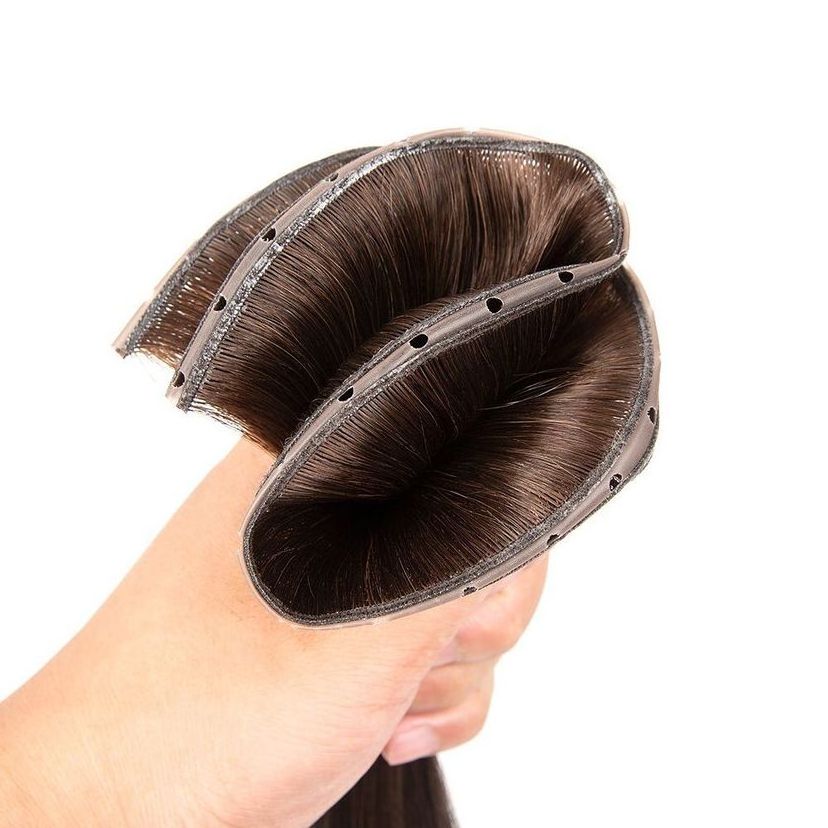 Weft Hair Extension New Design Invisible Hole PU Flat Weft Double Drawn Hole Genius Weft