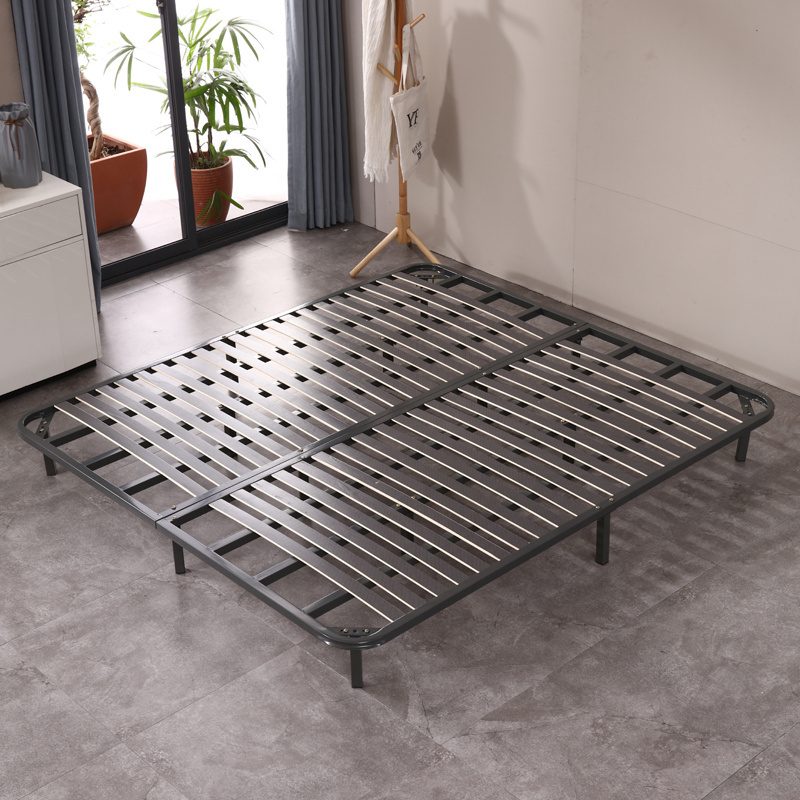 Strong metal bed frame queen size with slats