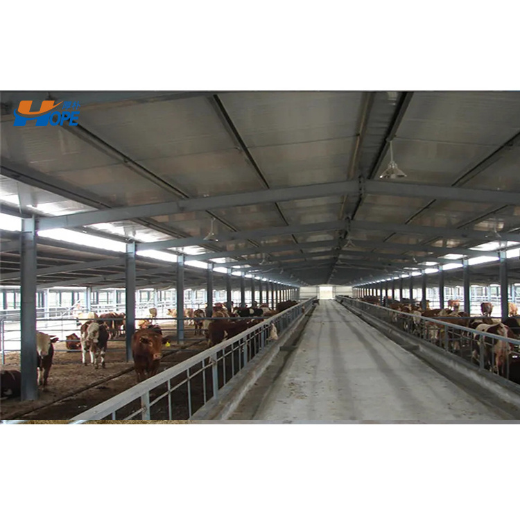 2023  hot sale Prefabricated Prefab Cattle Cow Goat Dairy farming Shed design for sales