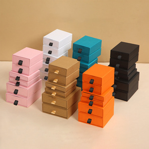 Customized Gift Packaging Storage Slide Out Paper Jewelry Box Necklace Bracelet Rings Drawer Sliding Paper Cardboard Jewelry Box