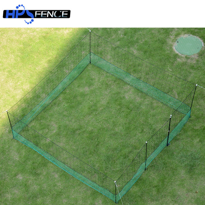 High quality plastic flat chicken fence poultry animal 12m netting with poles and ground peg