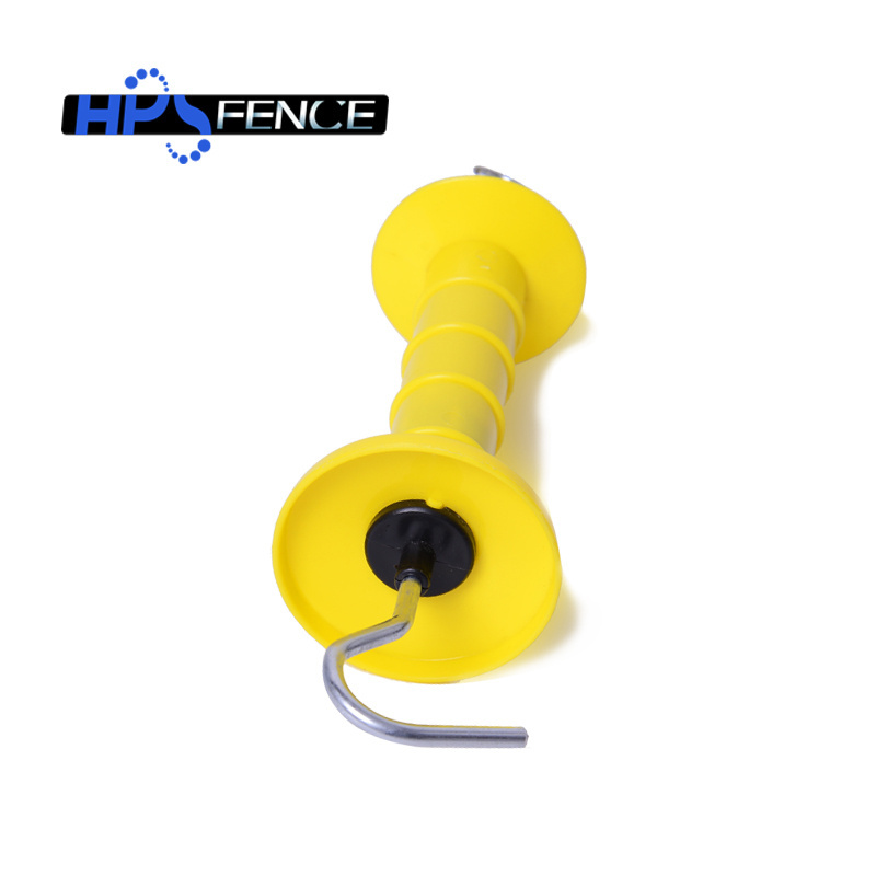 Electric fence yellow power fields plastic rubber gate handle electric animal fencing gate handle