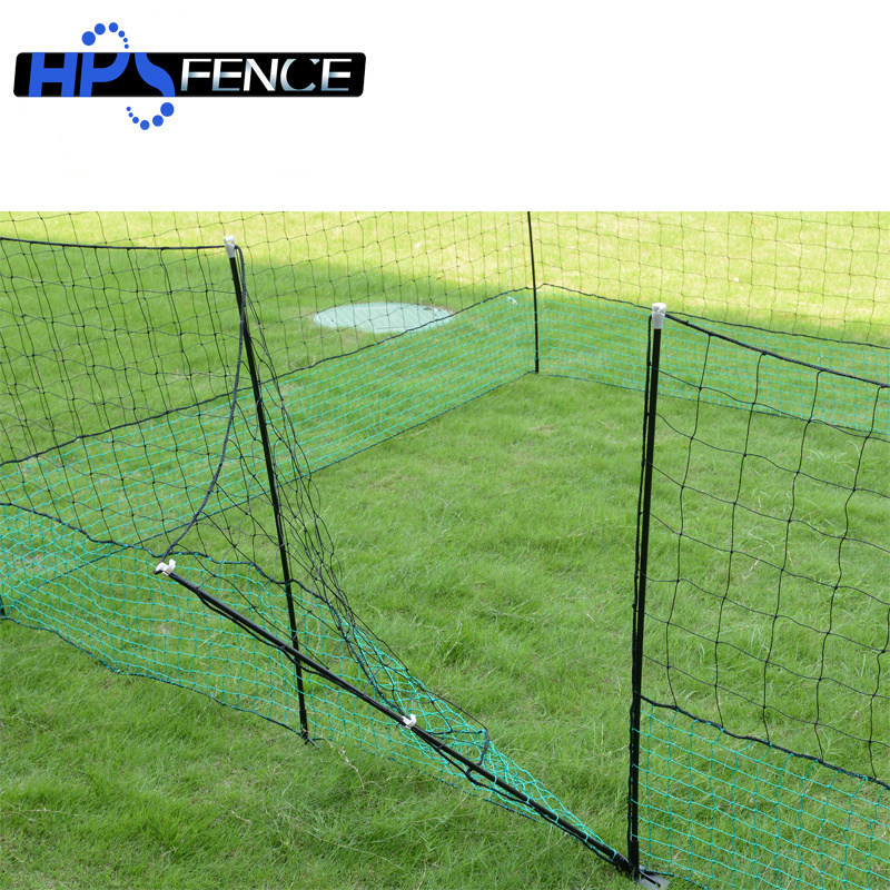 High quality plastic flat chicken fence poultry animal 12m netting with poles and ground peg