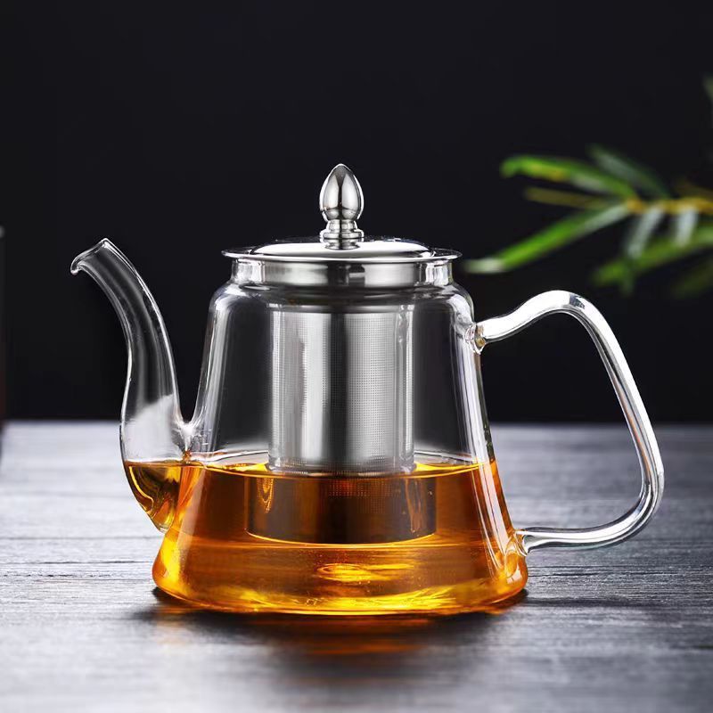 1000ml borosilicate heat resistant glass tea pot with infuser portable 40oz flowers tea pot glass set blooming tea maker set