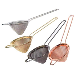 3.3inch Tea Strainer Mesh Matcha Powder Sifter Rose Gold Flour Sieve Coffee Cocktail Colander Stainless Steel Fine Mesh Strainer