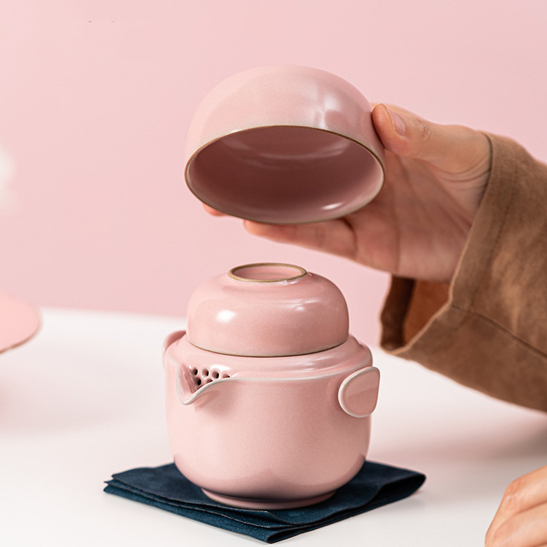 Pink Porcelain Tea Mug with Infuser and Lid Ceramic Tea Cup with Strainer for Milk Coffee Infusers Loose Leaf Tea Pot