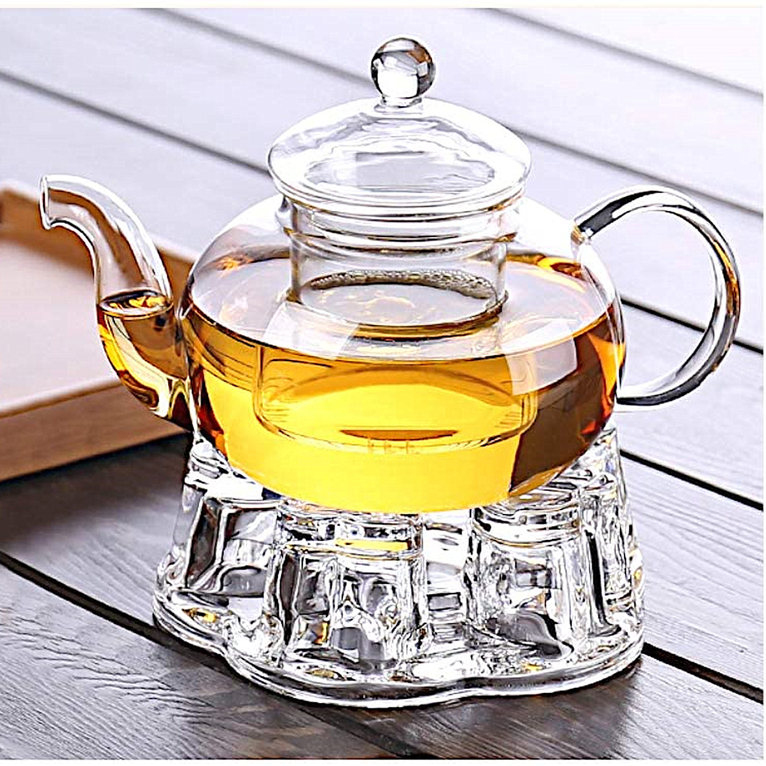 Durable Glass Tea Warmer High Borosilicate Glass Candle Tea Warmer Glass Teapot Warmer