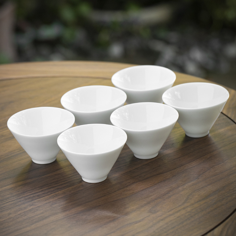 Wholesale white tea cup set for gifts 30ml 40ml 50ml chinese porcelain tea cups bulk custom logo ceramic cups reusable