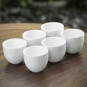 Wholesale white tea cup set for gifts 30ml 40ml 50ml chinese porcelain tea cups bulk custom logo ceramic cups reusable