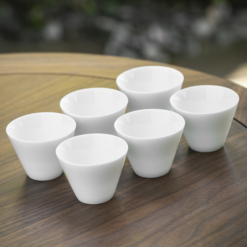 Wholesale white tea cup set for gifts 30ml 40ml 50ml chinese porcelain tea cups bulk custom logo ceramic cups reusable