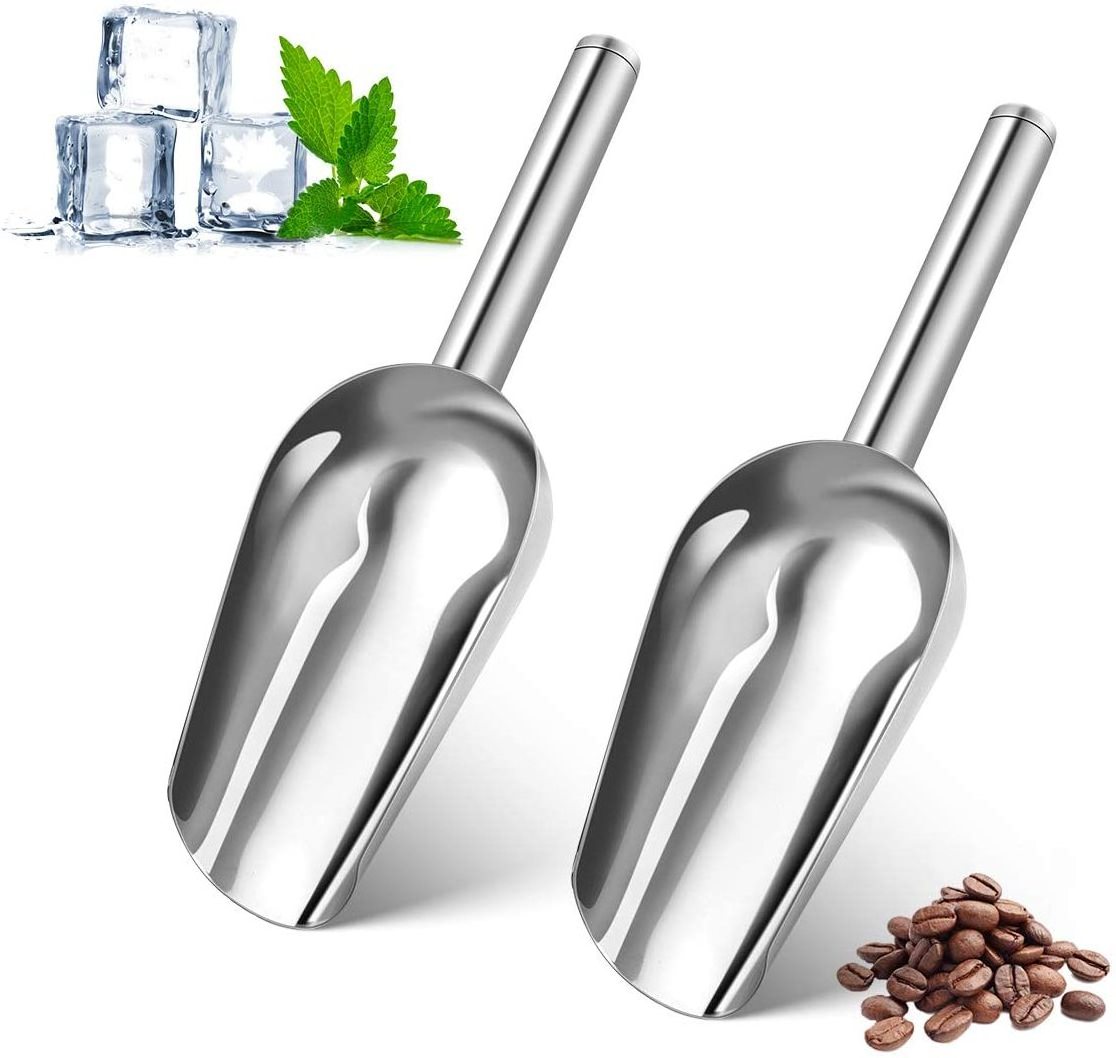 Stainless Steel Bar Ice Flour Utility Scoop Shovel Coffee Bean Loose Tea Ice Scooper Candy Popcorn Sugar Scoops Home Food Shovel