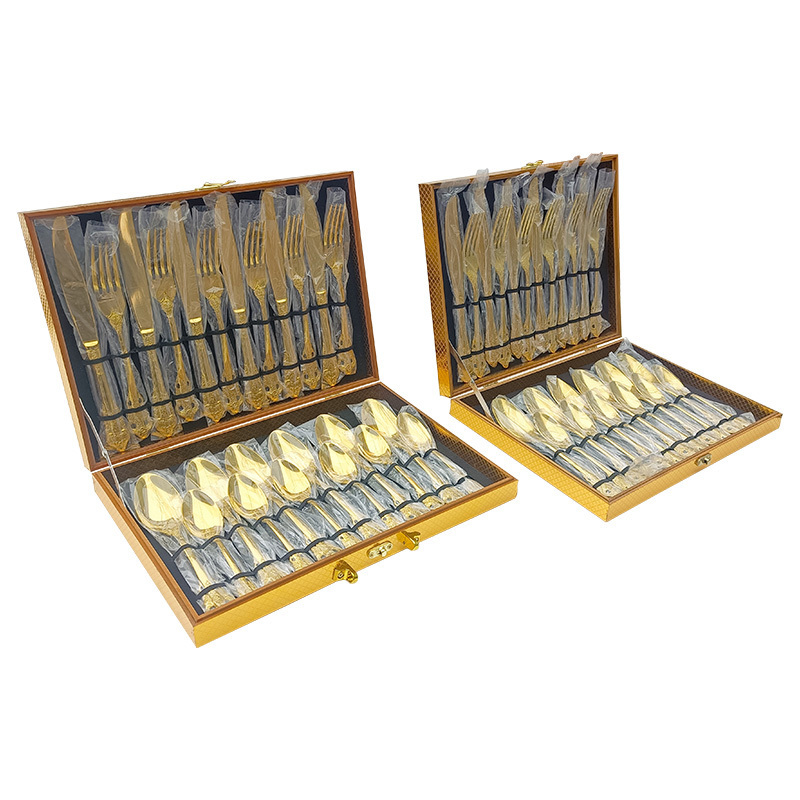 Top grade cutlery set with stainless steel gold for party use dinner set