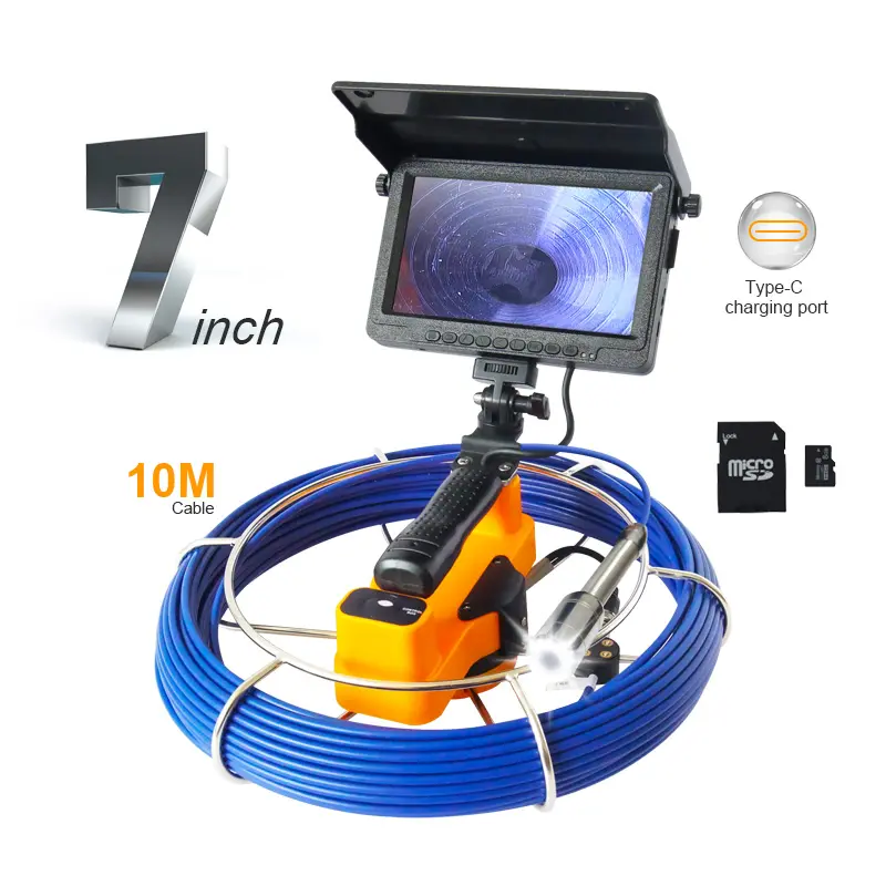 Hidden Cameras Sewer Camera Inspection for Toilet Bowl Pipe with Stainless Steel Dome Camera