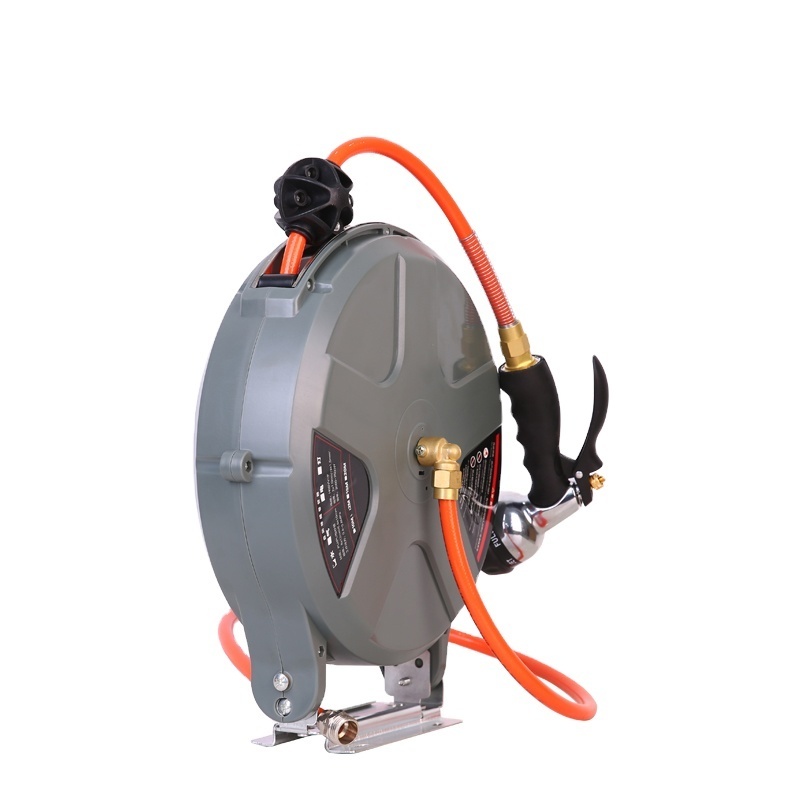 Auto flexible lock and slow retractable PU water hose reel