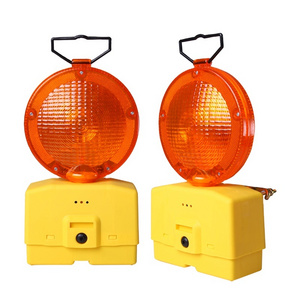 Roadway traffic safety LED flashing double battery warning light