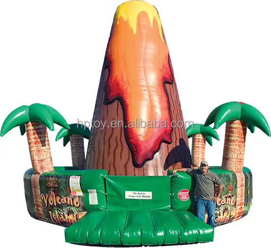 Inflatable climbing tower shaped wall Volcano Island Rock Climbing Wall for sports game