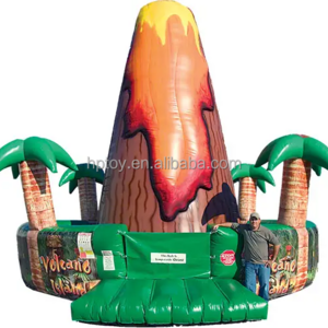 Inflatable climbing tower shaped wall Volcano Island Rock Climbing Wall for sports game