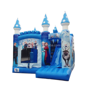 Inflatable Bouncer Frozen Bounce House Kids Frozen Bouncy Castle with side slide combo for sale