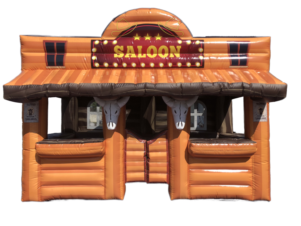 6x4m west wild inflatable saloon bar with bottle holders for backyard