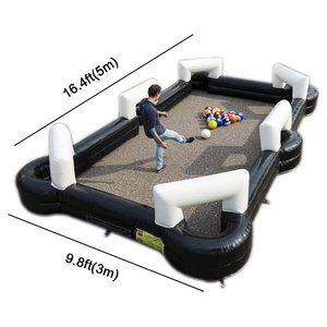 Inflatable Billiard Football Field Giant Snooker Pool Rectangular Table Soccer Game for sale