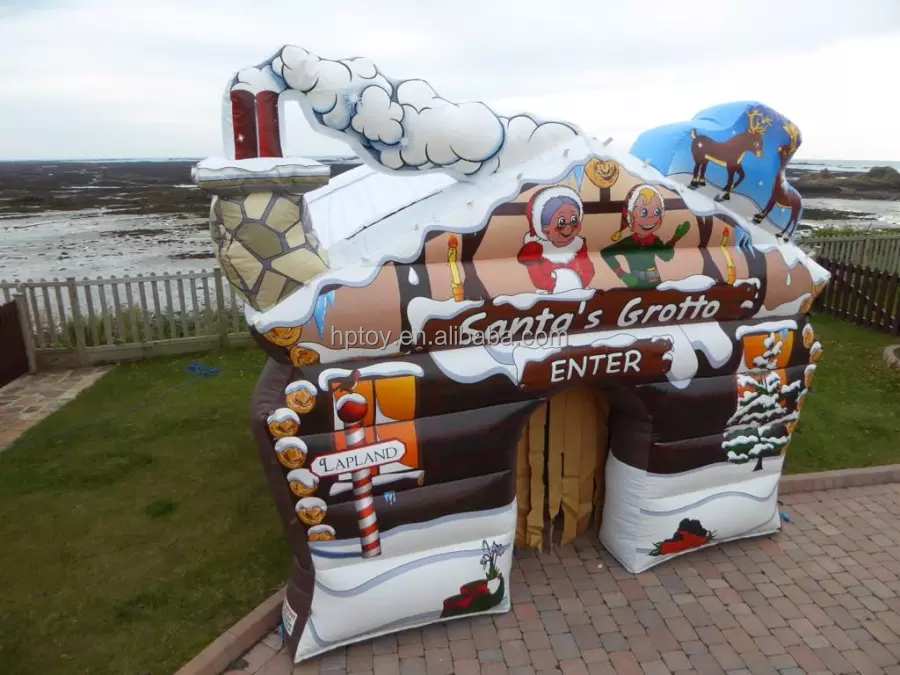 Winter inflatable Christmas house tent structure inflatable Santa grotto for Christmas