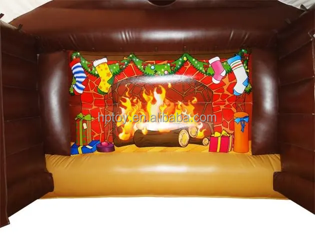 Holiday Inflatable Christmas Tent inflatable Santa grotto for event inflatable gingerbread bounce house