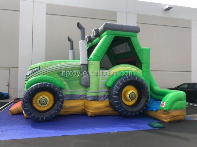 Outdoor Playground Inflatable Monster Tractor Bounce House Jumping Castle Slide Party Rental Bouncy Castle With Slide